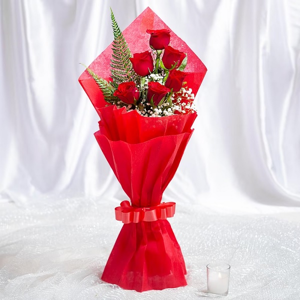 Order 6 Red Roses Bouquet online | Get same day delivery PAN India in 3 ...