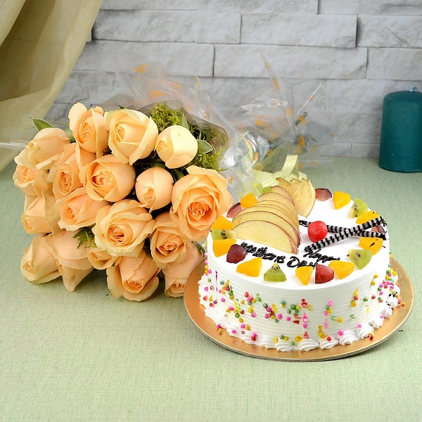 Order Fruit Cake And Roses online | Get same day delivery PAN India in ...