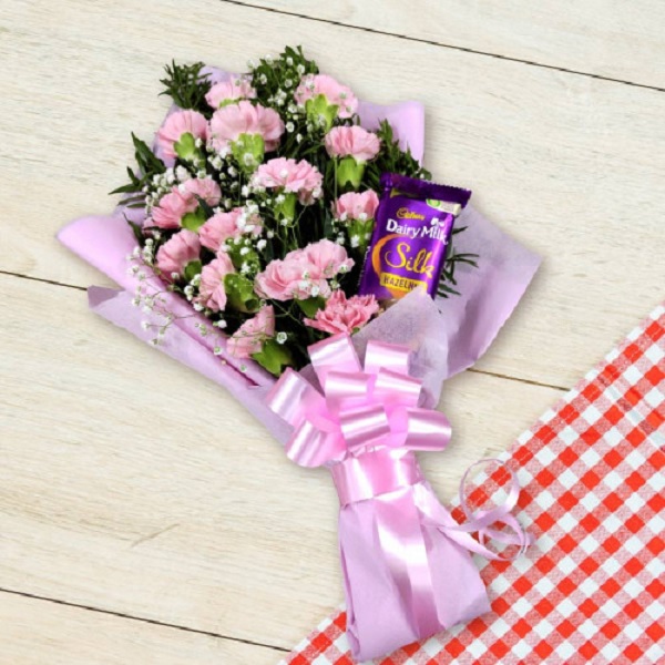 Order Pink Carnation Bouquet online | Get same day delivery PAN India ...