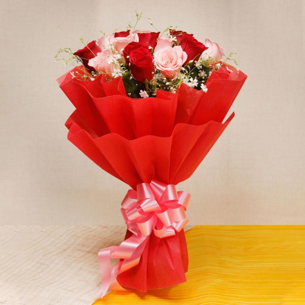 Red And Pink Roses Bouquet