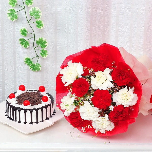 Order Mix Carnation And Cake online | Get same day delivery PAN India ...