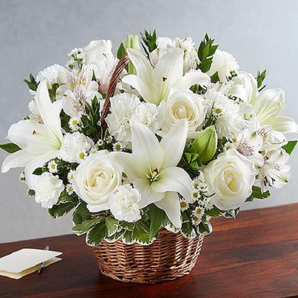 Order White Beauty Basket Of Whites Lies online | Get same day delivery ...