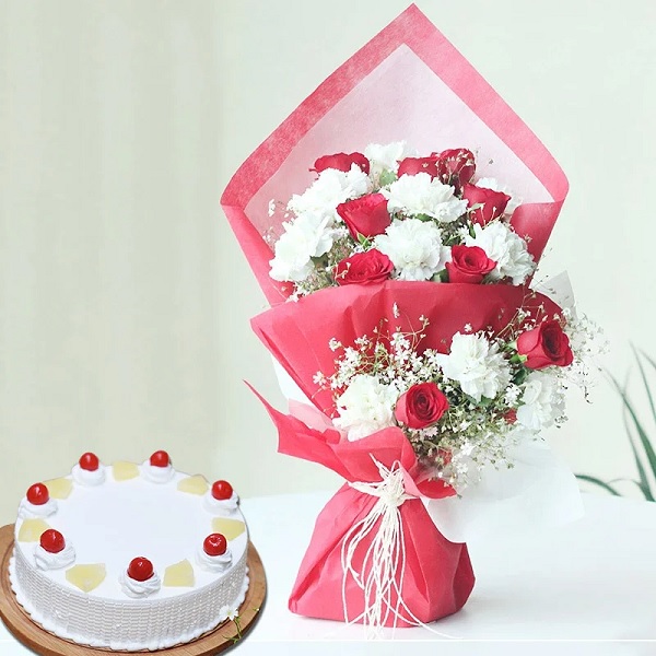 Order White Flowers N Cake online | Get same day delivery PAN India in ...