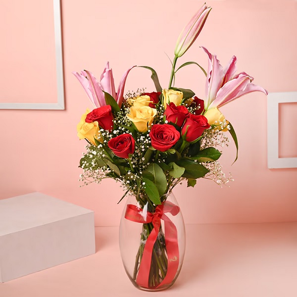 Order Pretty Roses And Lilies online | Get same day delivery PAN India ...
