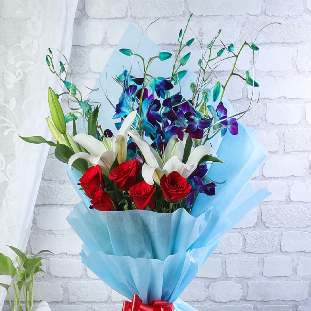 Order Pretty Lilies Orchids Roses online | Get same day delivery PAN ...