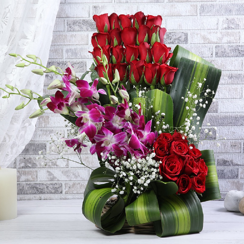 Order Basket Of Roses Orchids online | Get same day delivery PAN India ...