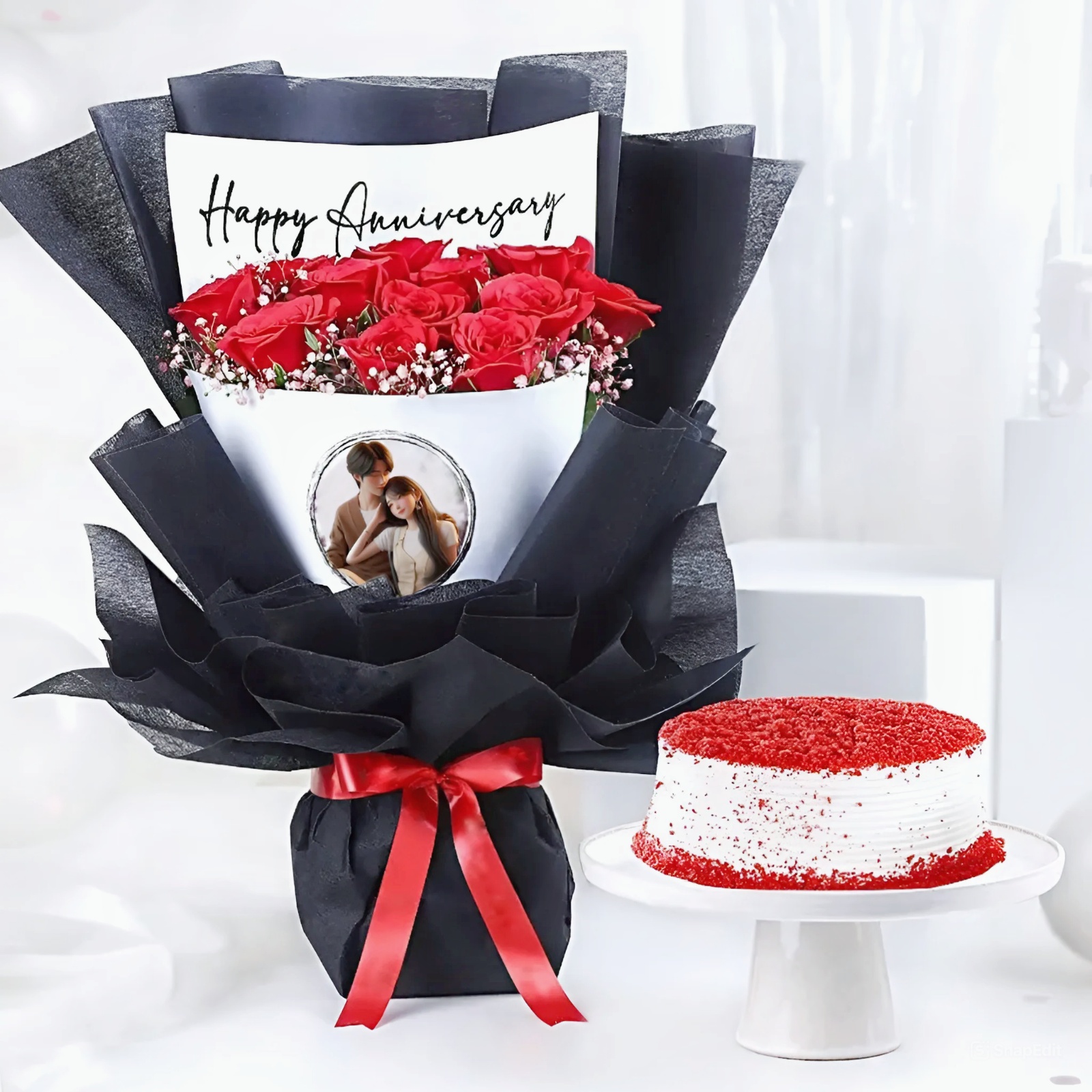Order Personalised Photo Flower Bouquet & Cake online Get same day