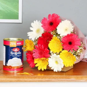 Gerberas and Rasgulla