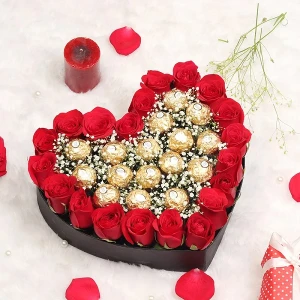 Heart Shape Ferrero Rocher Arrangement