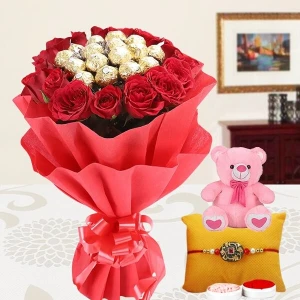 Rakhi With Teddy & Chocolates