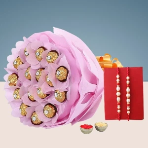 Rakhi With Chocolate Bouquet