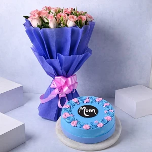 Premium Combo Of Flowers And Cake For Mom