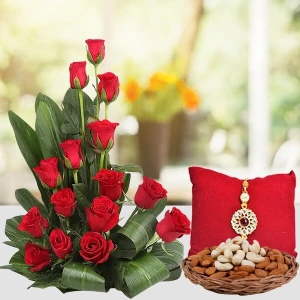 Flower Basket And Rakhi