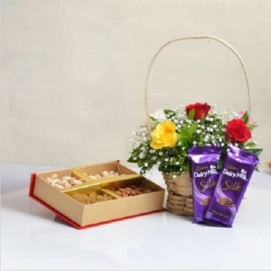 Flower Basket With Dryfruits