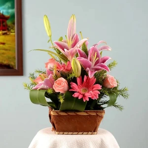 Mix Flowers Basket