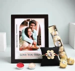 Personalised Best Brother Photo Frame With Rakhi & Chocolates