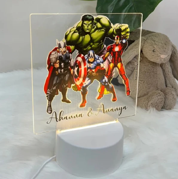 Personalised Acrylic Night Lamp -Superhero