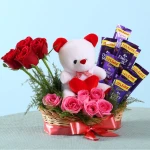 Romantic Mixed Roses Chocolate Surprise