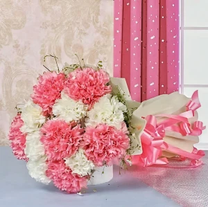 Pink And White Carnation Bouquet