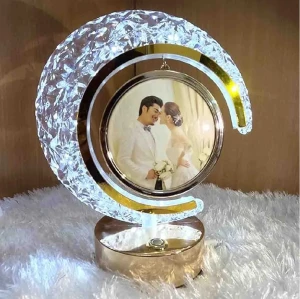 Golden Moon Crystal LED Photo Frame