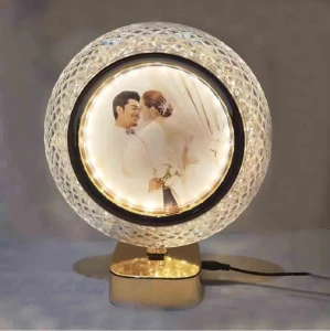 Personalised Golden Moon Crystal LED Photo Frame