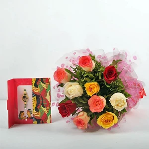 Rakhi With Mix Bouquet