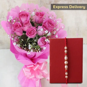 Rakhi With Bouquet