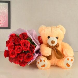 Teddy  & Flowers Love