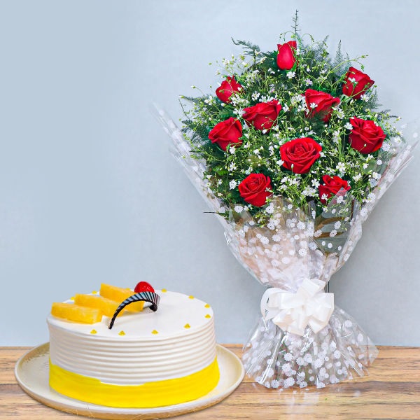 Fine combo of flowers & cake