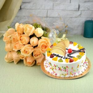 Fruit Cake and Roses