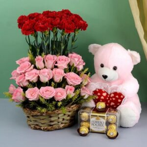 Carnation Roses & Chocolates