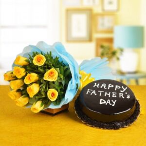 Cake and Flowers For Dad