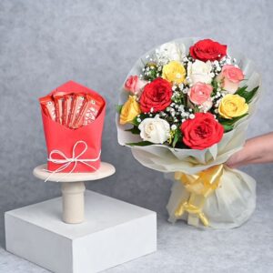 10 Mix Roses With Chocolates