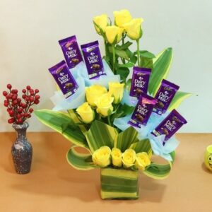 Yellow Roses With Chocolates