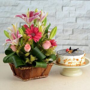 Cute Floral Basket and Cake