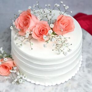 Roses With Vanilla Cake
