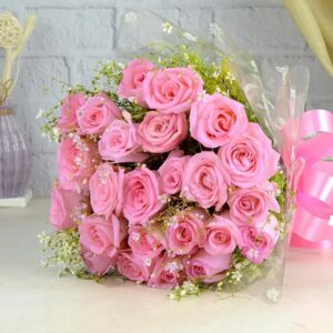 Fresh Pink Roses Bunch