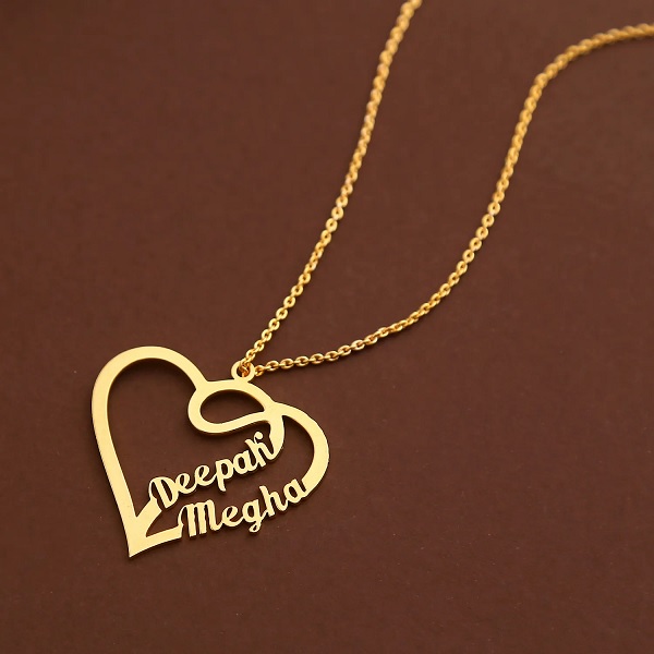 Love Forever Couple Name Necklace – 18k Gold Plated