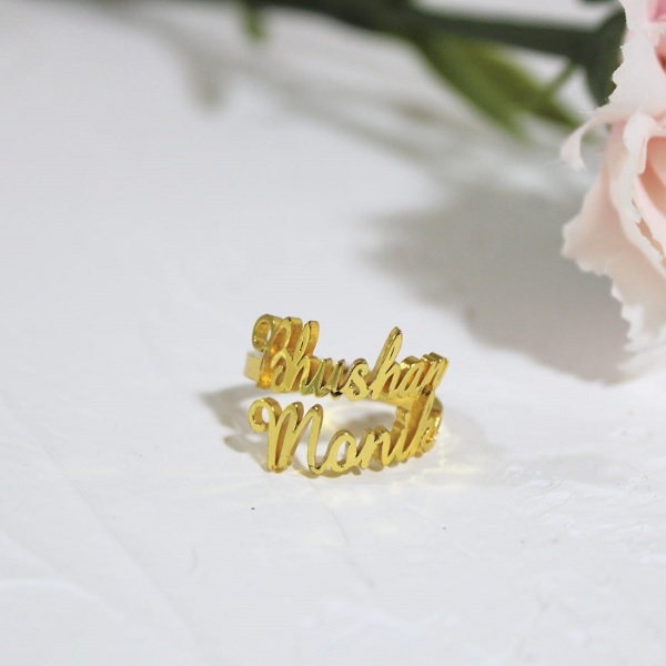 18K Gold Plated Personalised Couple Ring