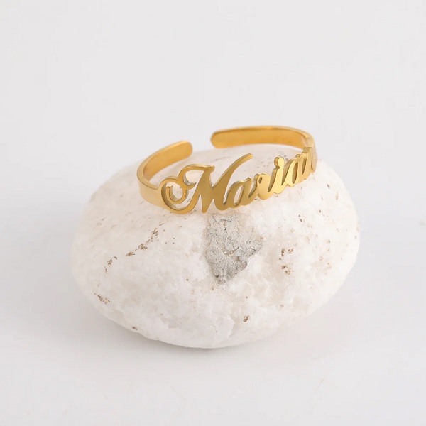 Personalized Name Ring – 18K Gold Plated