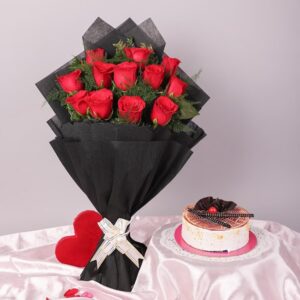 Forever Red Roses and Butterscotch cake